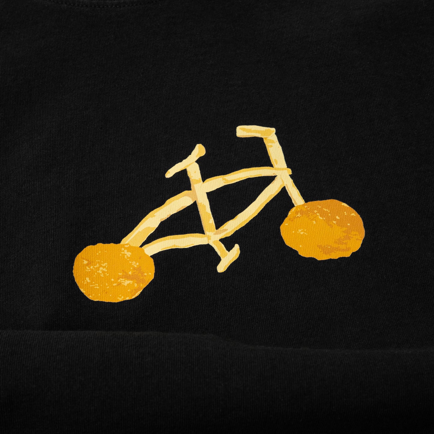Chicken Nugget French Fry Bike Tee
 - Black
