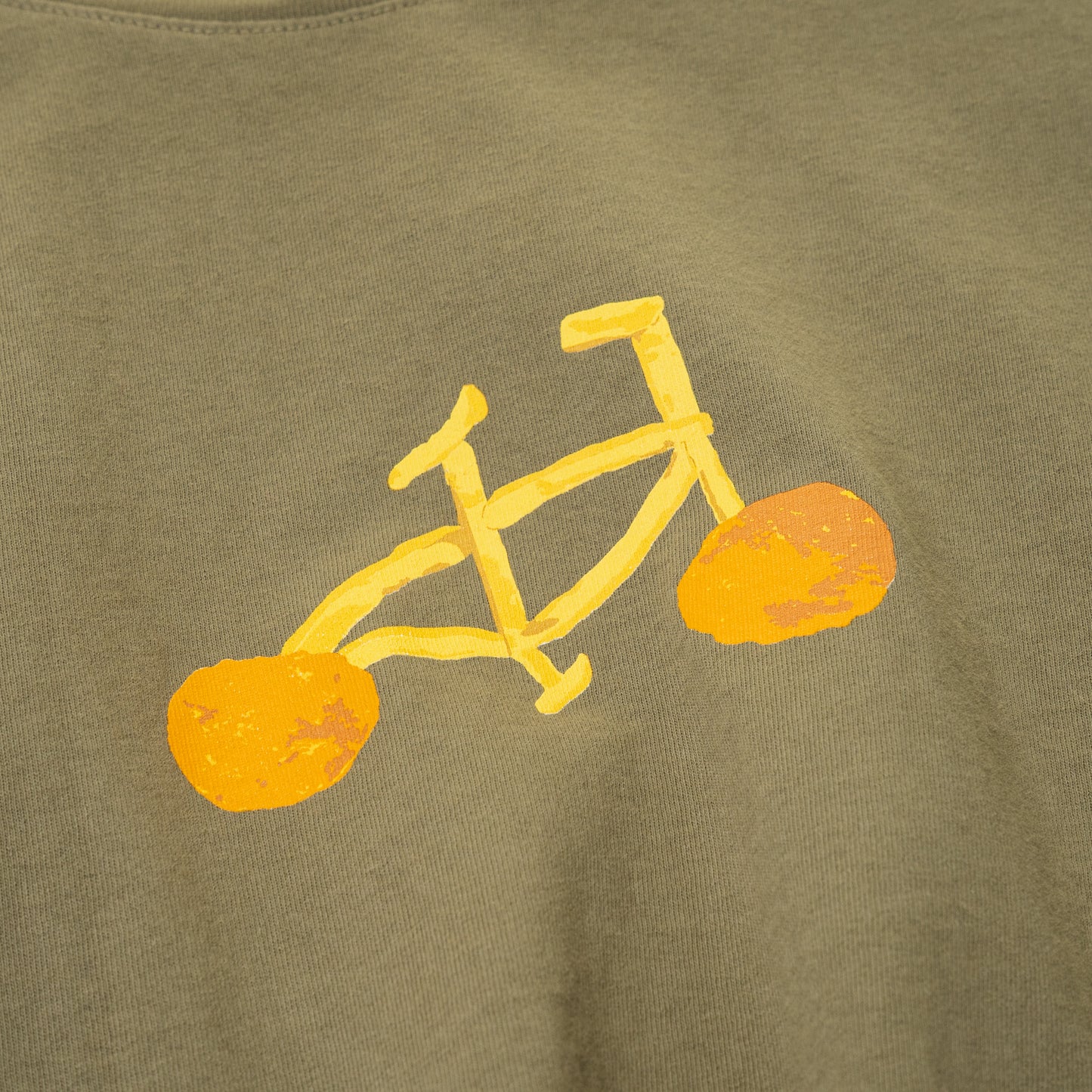 Chicken Nugget French Fry Bike Tee - Olive